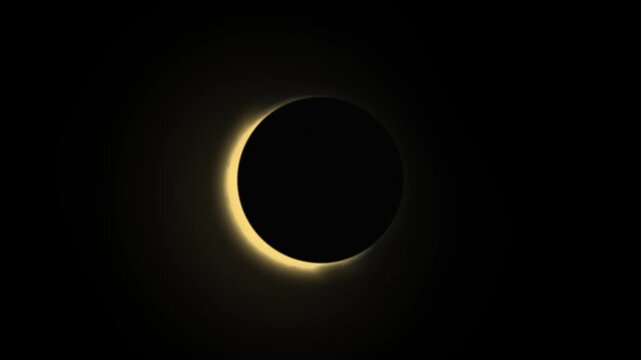 Solar Eclipse Moon Passing Over Sun Space Background