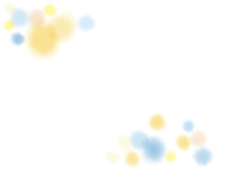 黄色い花の雰囲気花畑のような青とオレンジのイルミネーションあしらいイラスト