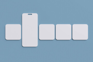 Instagram post carousel for mockup design with blue background