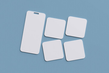 Instagram post carousel for mockup design with blue background