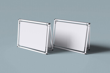 stand banner for mockup with blue background