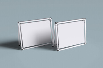 stand banner for mockup with blue background