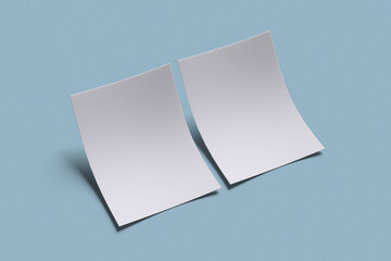 A5 flyer for mockup with blue background