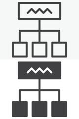 Diagram hierarchy line and solid vector icon set