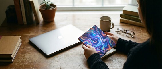 Focused Work Planning with Notebook and Laptop