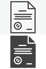 Document file paper line and solid vector icon set