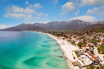 Golden beach in Thassos, Greece