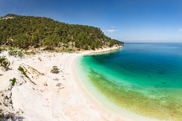 Porto Vathy marble beach in Thassos, Greece