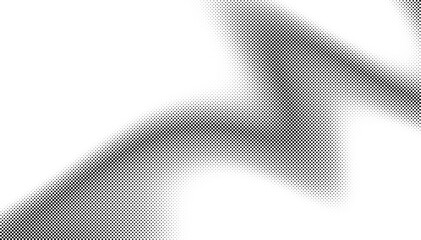 Light gradient halftone dots grunge wide background. Monochrome gradient halftone dots background. Vector illustration. Big wave