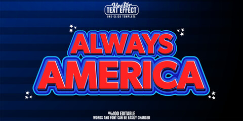 America editable text effect, customizable usa and patriotic 3d font style