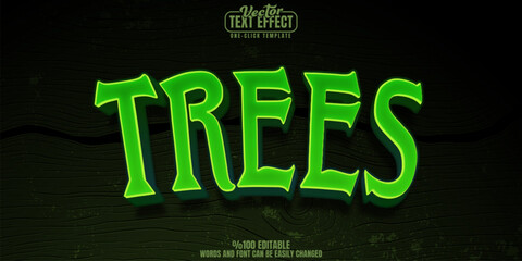 Jungle editable text effect, customizable tree and rainforest 3d font style