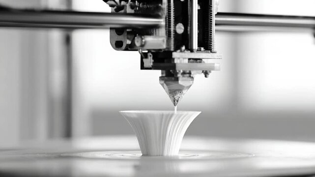 3d printer technology manufacturing prototype engineering innovation industrial machine automation monochrome additive manufacturing plastic equipment workshop nozzle machinery modern precision