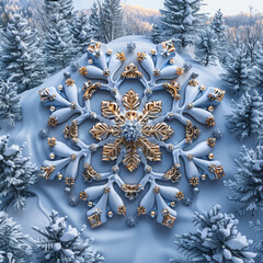 Elegant Snowflake Ornament Vector for Winter Holiday Decorations