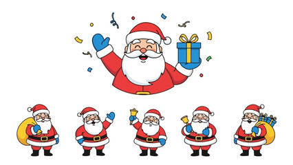 Festive Santa Claus Collection Cheerful Illustrations for Holiday Greetings and Promotions © akmal