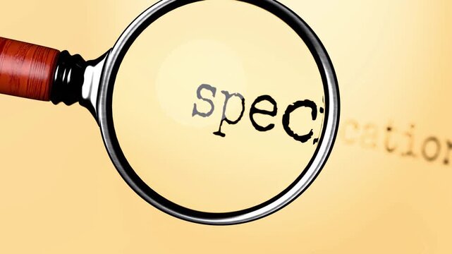 Specifications under close examination. Focusing on Specifications, analyzing it, taking a closer look. Concentrating on Specifications, reviewing it, searching for answers
