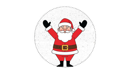 Joyful Santa Claus Icon A Festive Christmas Illustration for Holiday Greetings and Design
