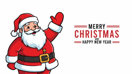 Merry Christmas and Happy New Year Greeting with Cheerful Santa Claus © Maziaa