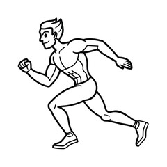 Obraz premium Continuous Running Man Vector Image vector line art on white background