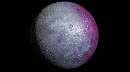 Violet sphere with textured, cratered surface