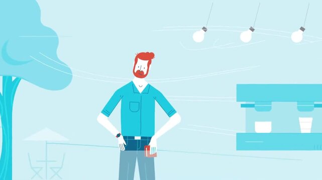 Man Using Mobile Phone Outdoors Near Building and Tree