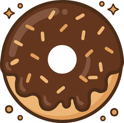 Chocolate Donut Sweet Dessert Food Icon