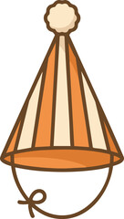 Striped Party Hat Celebration Birthday Icon