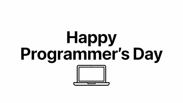 Happy Programmers Day Celebration with Laptop Icon.