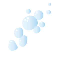 Cute Blue Soap Bubbles Set - Flat Style Vector Illustration