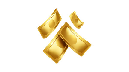 Golden money currency finance wealth and prosperity concept with shiny gold banknotes floating in mid air symbolizing luxury success and abundance in modern digital style