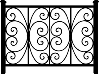 Ornamental Wrought Iron Fence Illustration