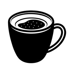 vector clip art cappuccino mug on white background for web and graphic design