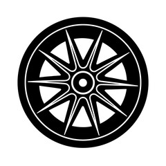 Obraz premium vector clip art car wheel on white background for web and graphic design