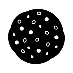 vector clip art chocolate chip cookie on white background for web and graphic design