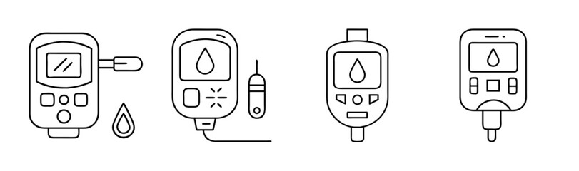 Obraz premium Essential blood glucose meter devices collection for diabetes management and health monitoring