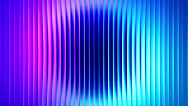 Vibrant neon waves in fractal glass texture forming circular light flow. Circle banner with deep blue pink radiant fluorescent light diffusion effect for high impact visual project. Seamless loop. 4K