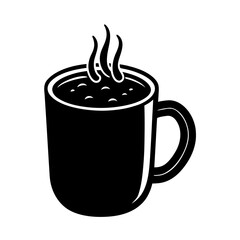 vector clip art hot chocolate mug on white background for web and graphic design