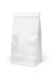 White plastic transparent bag isolated on white background with clipping path
