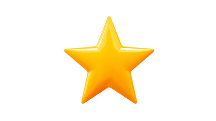 Obraz premium Yellow star shiny 3D isolated symbol glossy decorative cheerful five pointed icon used for rating reward or achievement in digital and print design