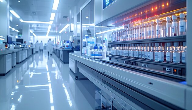 Bright and Modern Laboratory Interior with Advanced Equipment.