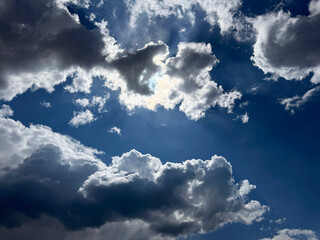 Dramatic sky with thunderstorm clouds.