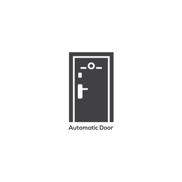 Minimal Automatic Door Icon with Handle and Sensor, Smart Access Security Symbol for Modern Building Entrance and Technology Branding