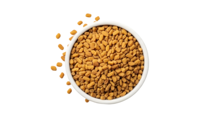 Brown granola in a white bowl on a black background