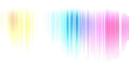 Vibrant rainbow gradient 5g hologram effect isolated on white background with colorful blurry stripes in yellow, orange, pink, purple, blue and cyan hues for futuristic