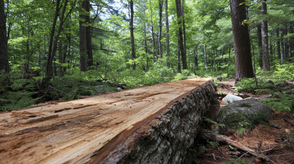Forest fallen tree wood log woodland nature greenery summer path bark moss foliage tree trunk timber environment wilderness trail outdoor