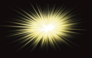 Golden Starburst Light Energy on Dark Background