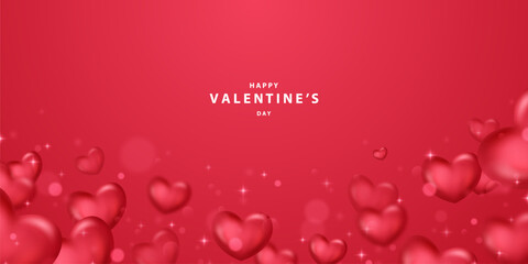 Valentine's Day background, beautifully decorated with heart shapes for the festival. Vector illustration.