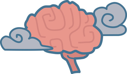 モヤがかった脳みそのイラスト