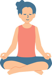 マインドフルネス瞑想をする女性のイラスト
