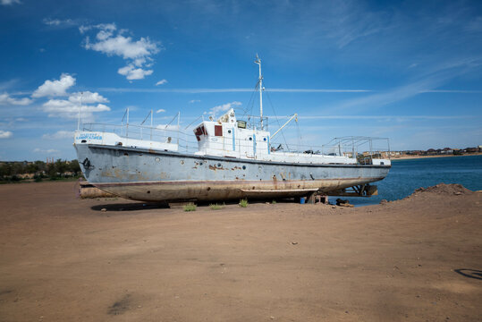 Boats on the Shore of Lake Balkhash