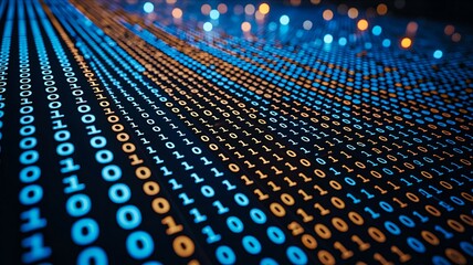Abstract Binary Code Data Background, Big Data and Digital Technology Concept